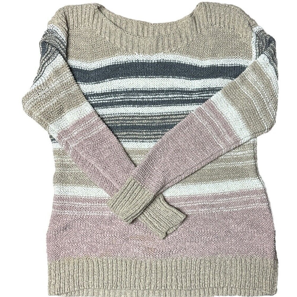 Est 1946 Loose Knit Striped Thick Chunky Sweater Beachy Plus Size M